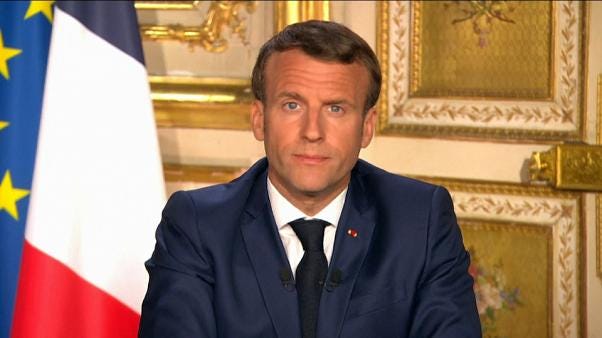 Le Président Emmanuel Macron lors du discours du 13 avril