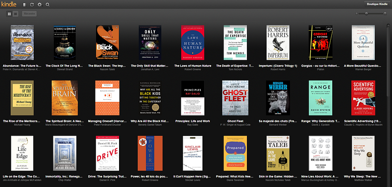 The books in my Kindle app